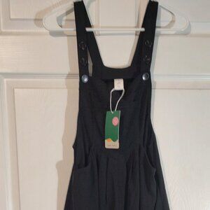 Halara Strap Button Multiple Pockets Plicated Waffle Casual Overalls Jumpsuit